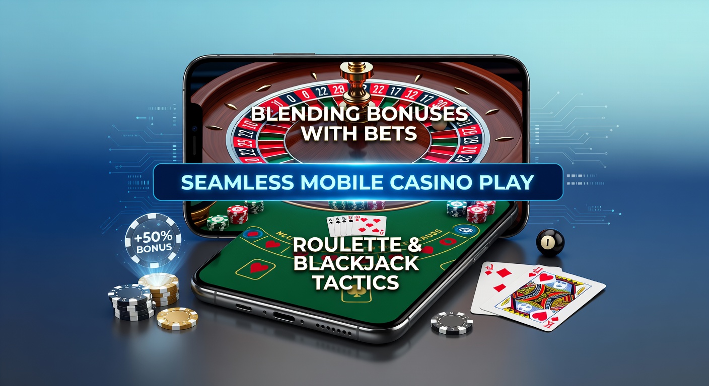 Blackjack-Tisch auf Mobilgerät mit Bonus-Overlay und Strategie-Karten, das taktische Wetten demonstriert