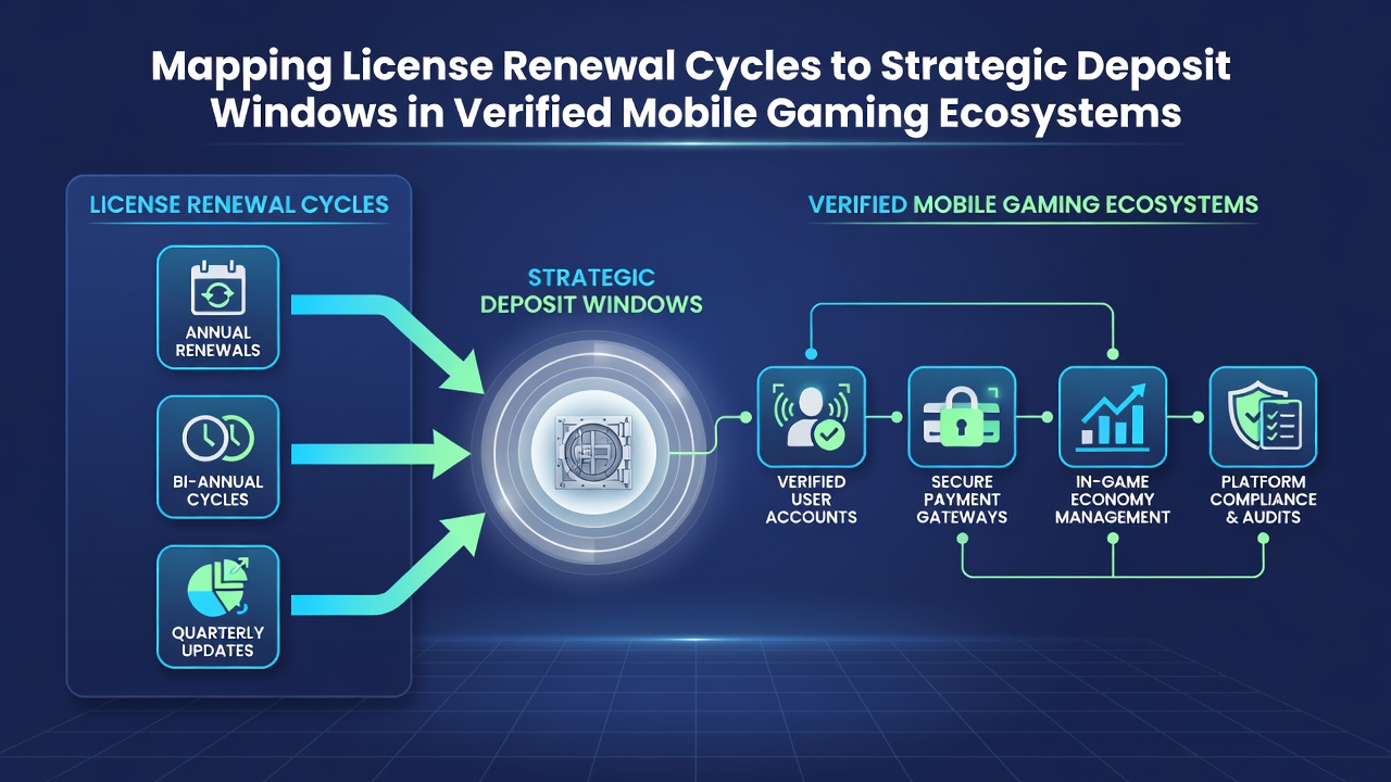 Darstellung der Synchronisation zwischen Lizenzzyklen und Einzahlungsfenstern in Gaming-Apps