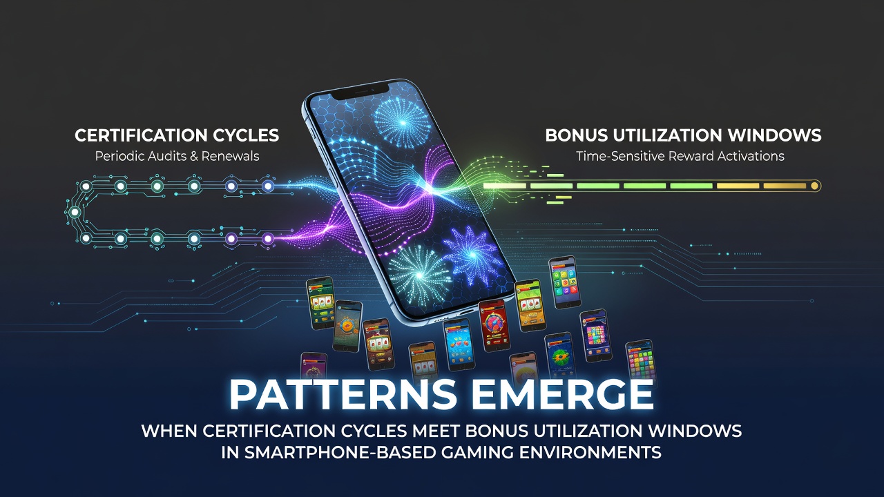 Darstellung von Zertifizierungszyklen und Bonusfenstern in mobilen Gaming-Apps mit Diagrammen und Zeitachsen