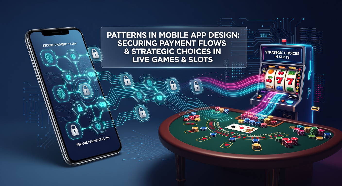 Darstellung von Designmustern in mobilen Casino-Apps mit Fokus auf sichere Zahlungsflüsse und Spielstrategien